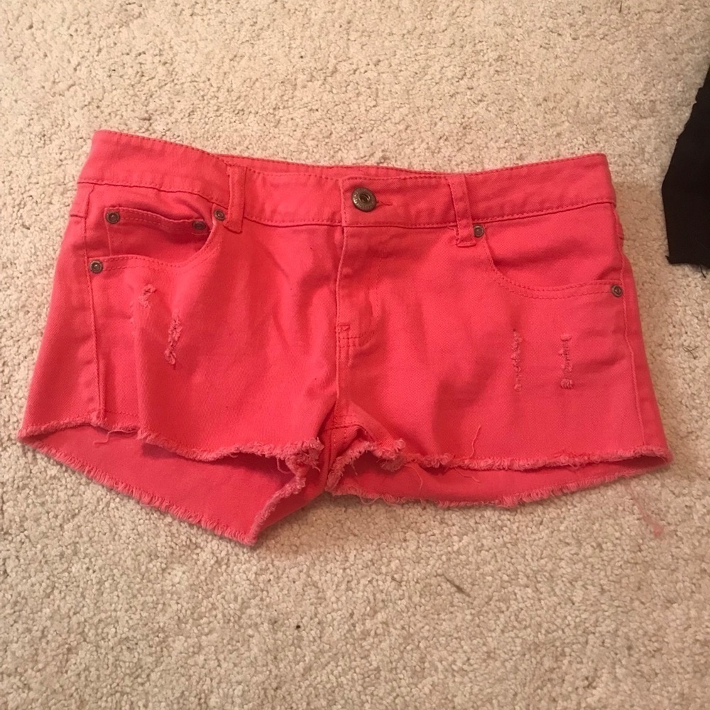 Blue Asphalt Hot Pink Jean Shorts‎